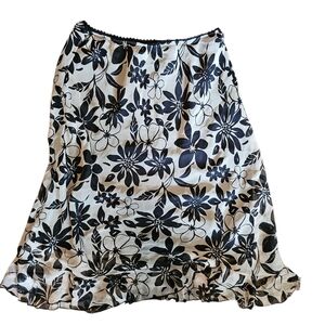 Y2k Vintage Size 10 Black and White Floral Skirt